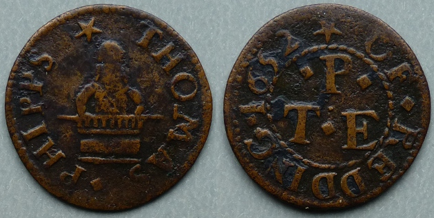 Reading, Thomas Phipps 1652 farthing